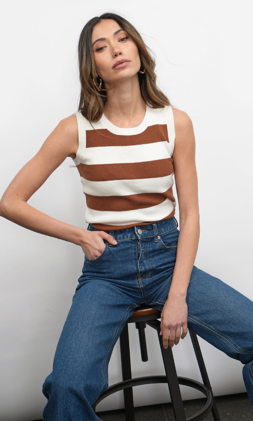 Nadine Stripe Sweater Tank
