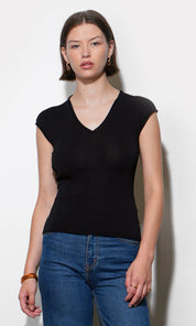 Natalie Deep V-neck Knit Top