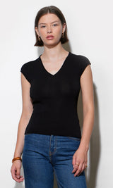 Natalie Deep V-neck Knit Top