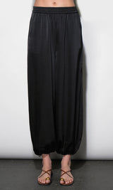 Ophelia Elastic Waist Balloon Black Pants