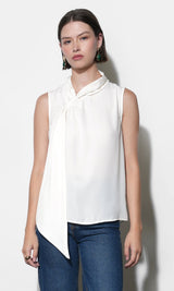 Paige Sleeveless Scarf Neck Blouse