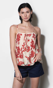 Riley Pintuck Top With Front Tie