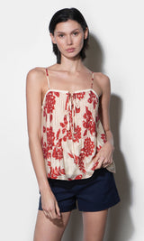 Riley Pintuck Top With Front Tie