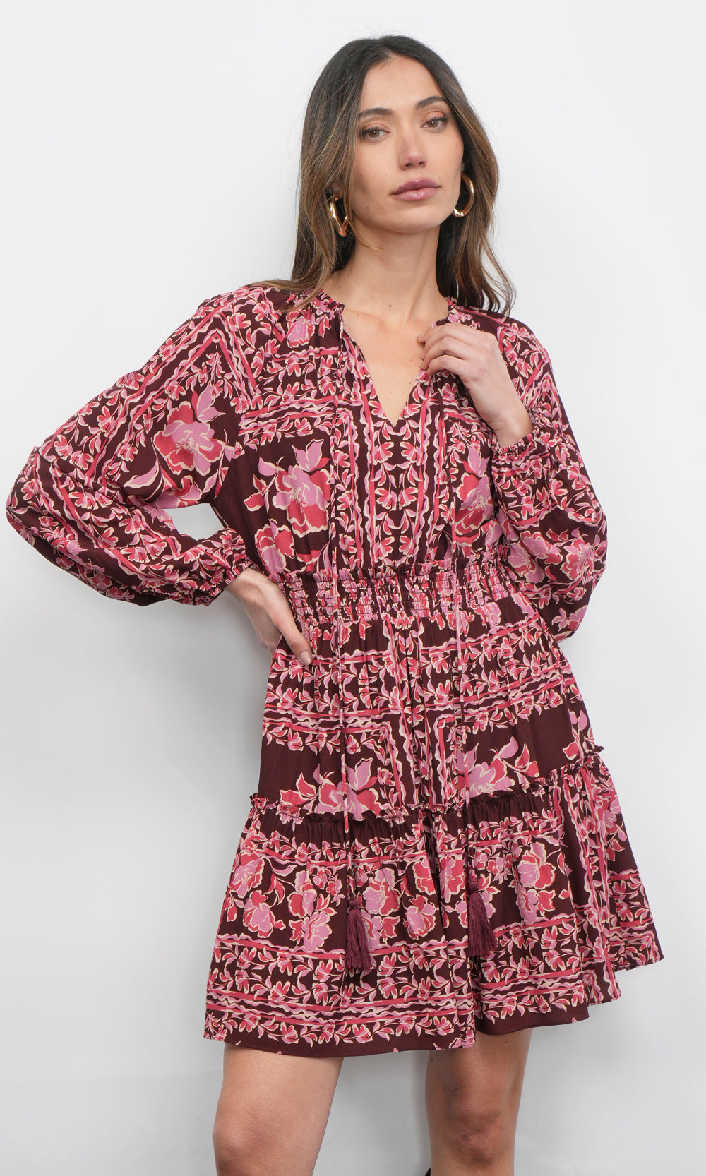 Ringo Long Sleeve Smocked Mini Dress
