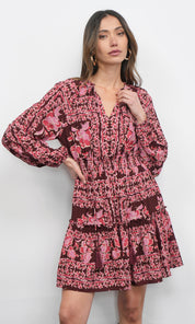 Ringo Long Sleeve Smocked Mini Dress