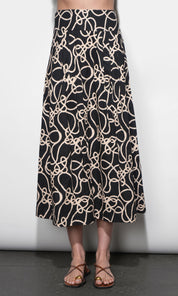 Sailor Pleat Detail Midi Skirt