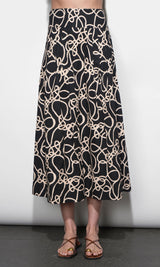 Sailor Pleat Detail Midi Skirt