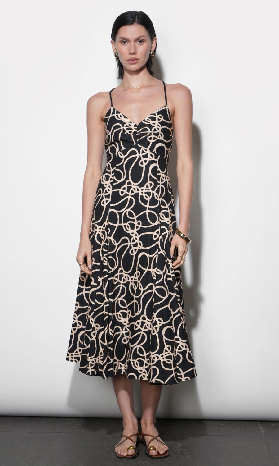 Tara Braided Strap Midi Dress
