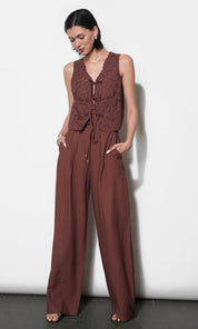 Taryn Waist Tie Detailed Wide Leg Pants