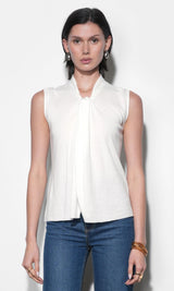 Taylor Draped Neck Sleeveless Knit Top