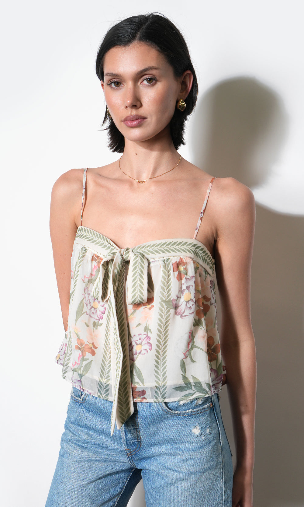 Taylor Tie Front Sleeveless Top