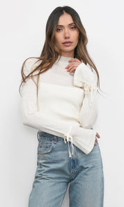 Valerie Sheer Yoke Knit w/ Florets Cuffs
