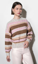 Wendy Slouchy Crew Neck Stripe Sweater