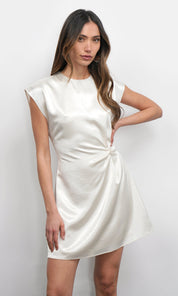 Wilson High Shine Dolman Sleeve Side Twist Mini Dress