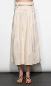 Yvette Pleat detail Mini Skirt With Belt