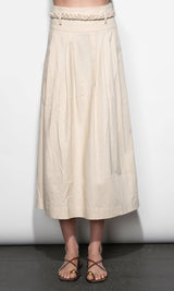 Yvette Pleat detail Mini Skirt With Belt
