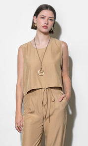 Zoey Side Button Scoop Neck Top