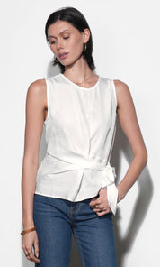 Lola Sleeveless Side Tie Blouse