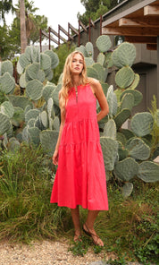 Dahlia Drop Waist Column Dress w/Zip Front