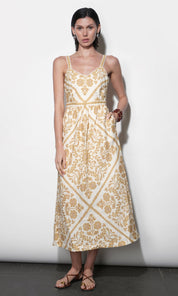 Layla Scarf Print Midi Dress