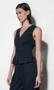 Lacey Pintuck Sleeveless Top
