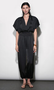 Ophelia Elastic Waist Balloon Black Pants