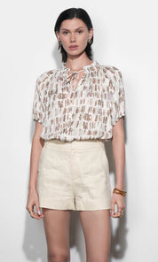 Bella Short Sleeve Button Down Blouse