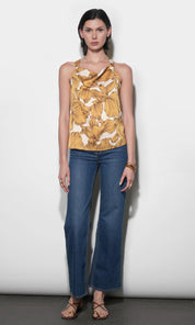 Eliza Cowl Neck Halter Top With Buckle