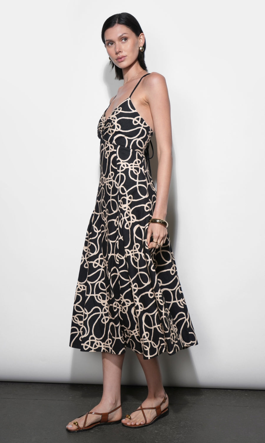 Tara Braided Strap Midi Dress