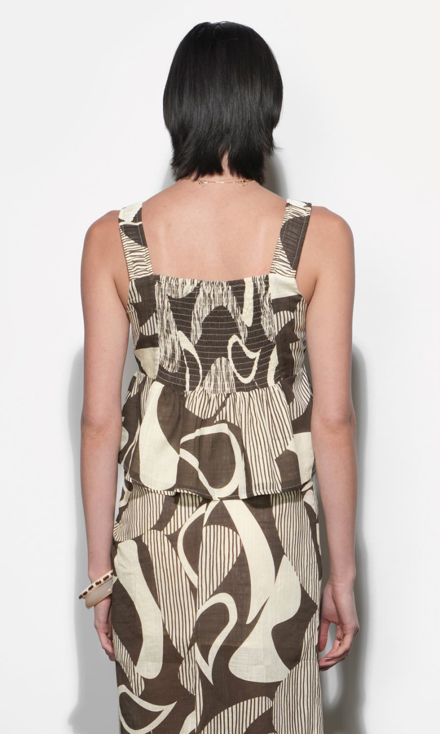 Jasmine Ruched Bodice Peplum Top