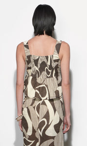 Jasmine Ruched Bodice Peplum Top
