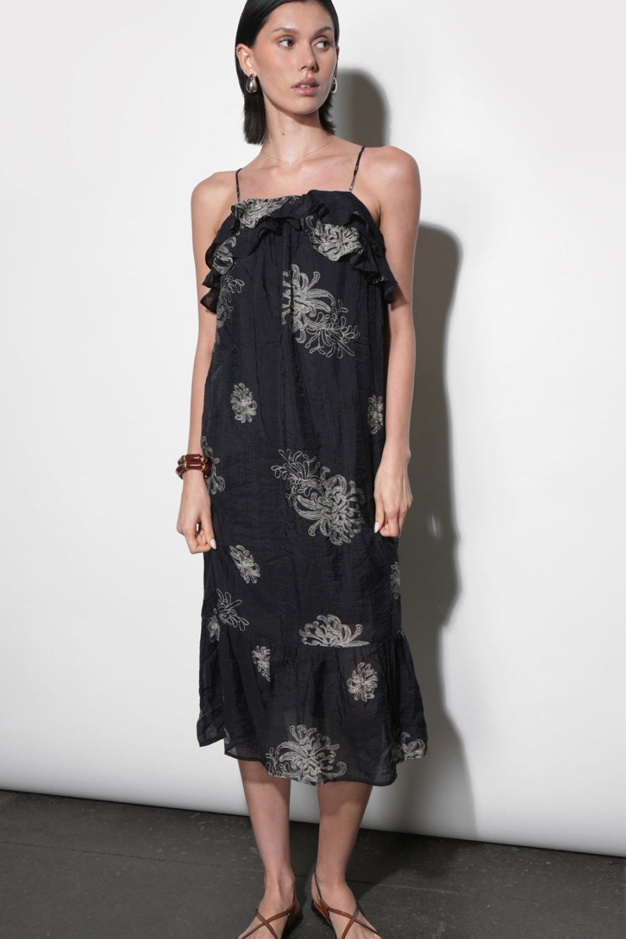 Paige Layered Ruffle Midi Dress