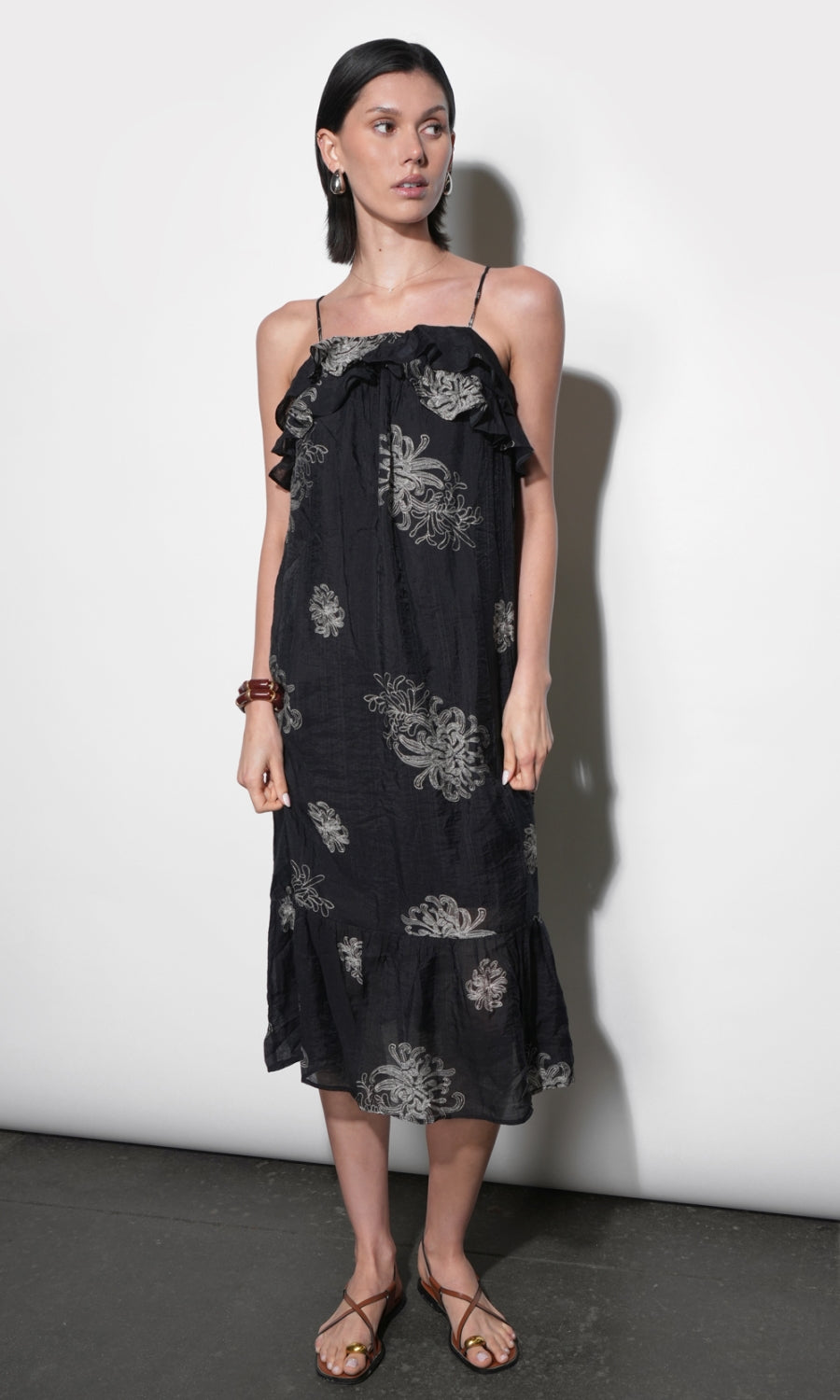 Paige Layered Ruffle Midi Dress