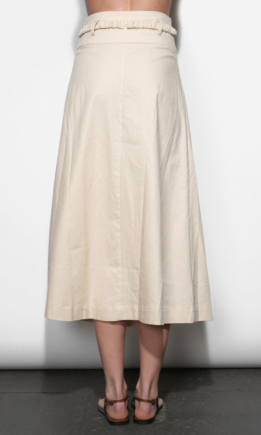 Yvette Pleat detail Mini Skirt With Belt