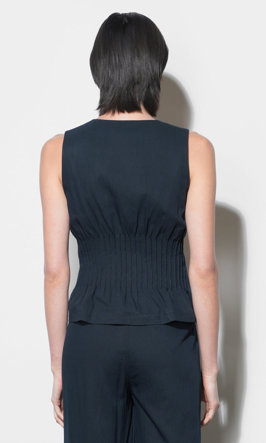 Lacey Pintuck Sleeveless Top