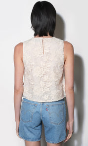 Alba Side Embroidered Side Tie Sleeveless Top