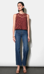 Alice Sheer Embroidered Sleeveless Top
