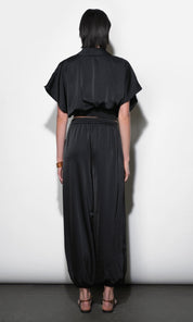 Ophelia Elastic Waist Balloon Black Pants