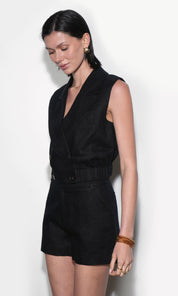 Haisley Linen Black Shorts