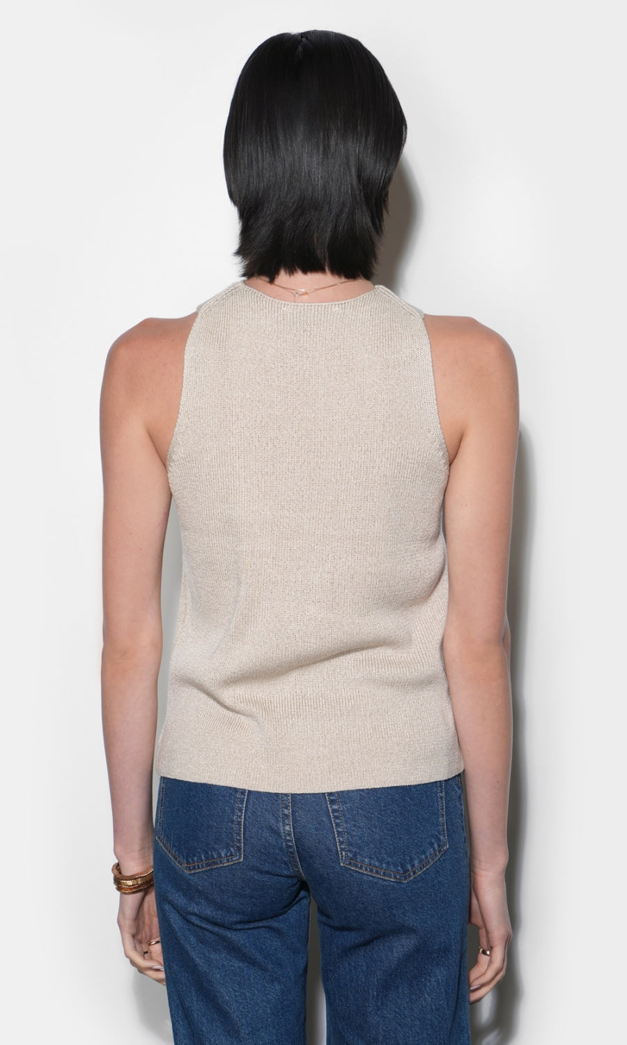 Ingrid Cross Front Halter Knit Top
