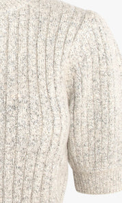 Francis Cozy Marled Knit Short Sleeve Knit Top