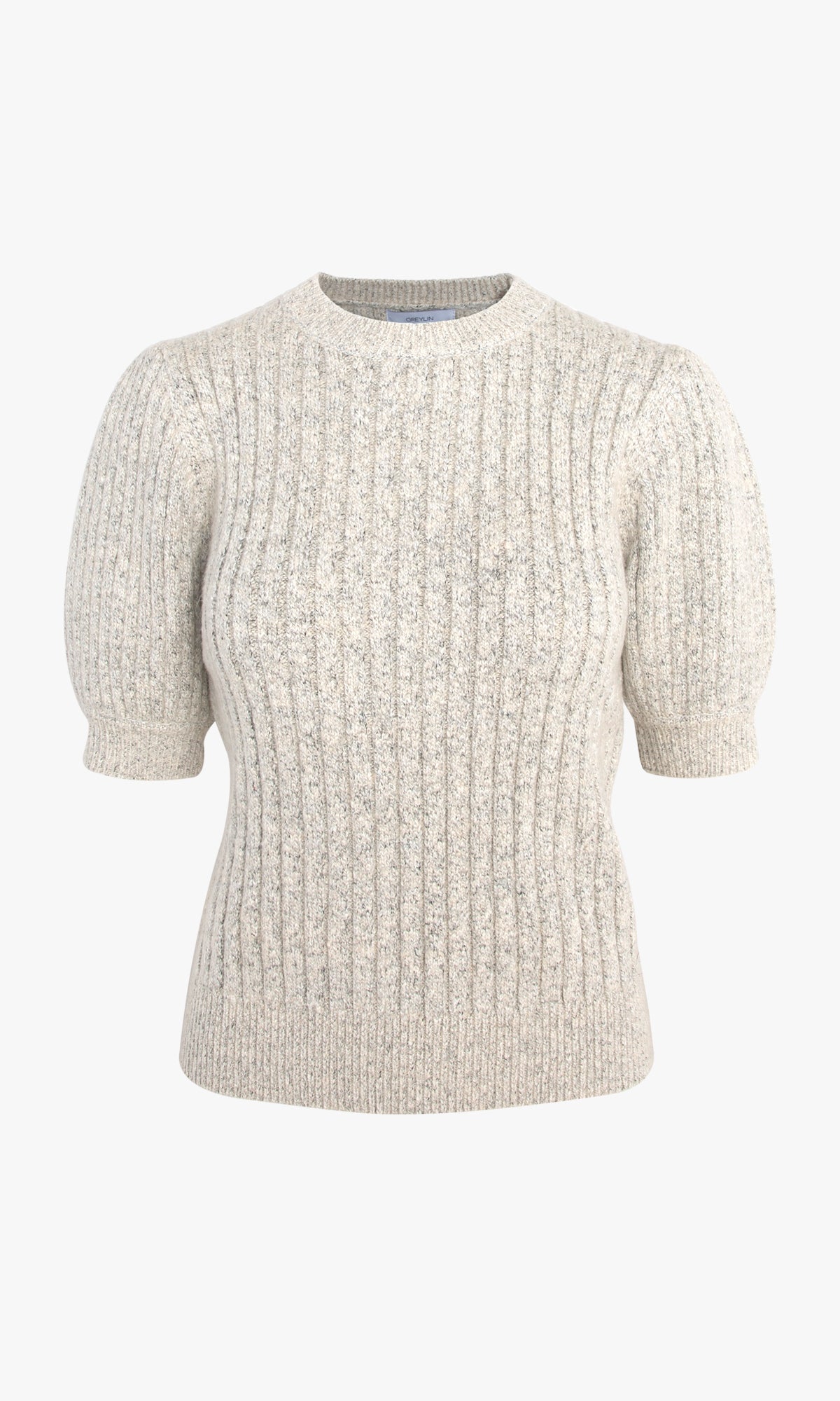 Francis Cozy Marled Knit Short Sleeve Knit Top