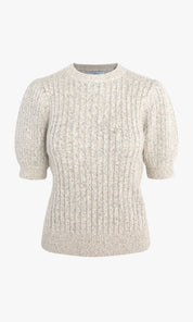Francis Cozy Marled Knit Short Sleeve Knit Top