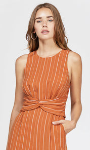 Peyton Pinstripe Knot Waist Culotte Jumpsuit